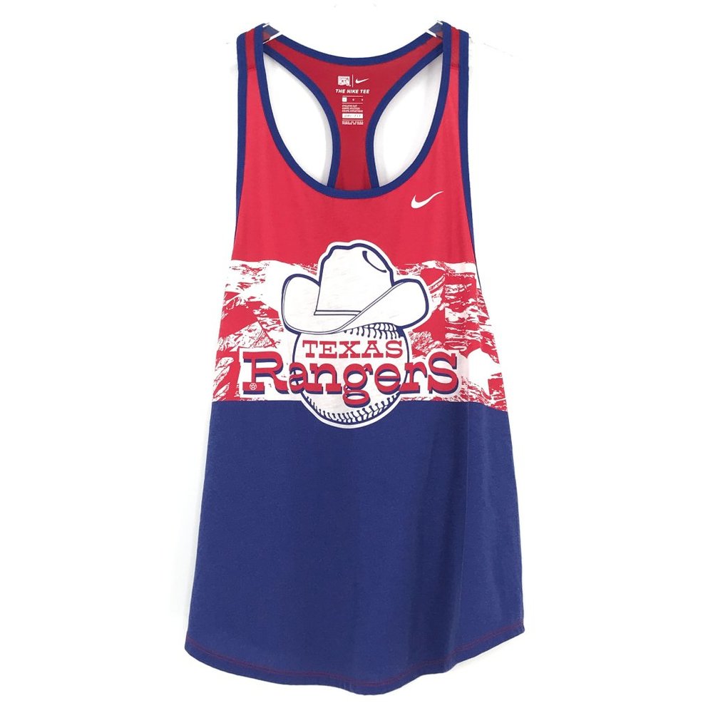 Nike Texas Rangers Dri-Fit Red White Blue Tank Top